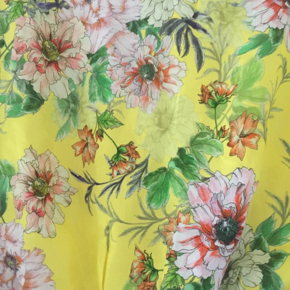 Anthropologie Marika Silk Blend Floral Blouse Dopamine